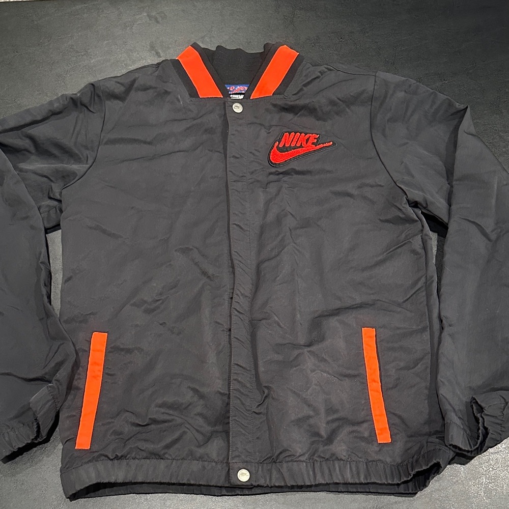 Nike Black Bomber Jacket with Red Trim